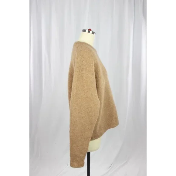 Aritzia BABATON Calvin Camel Tan Mohair Alpaca Knit Crew Neck Sweater, Size M - Picture 3 of 16